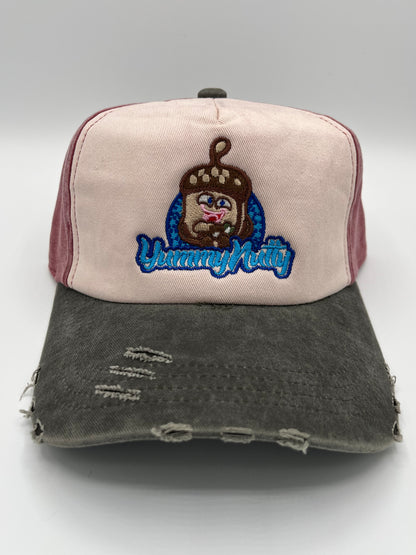 Multicolor Logo Distressed Hat-Red