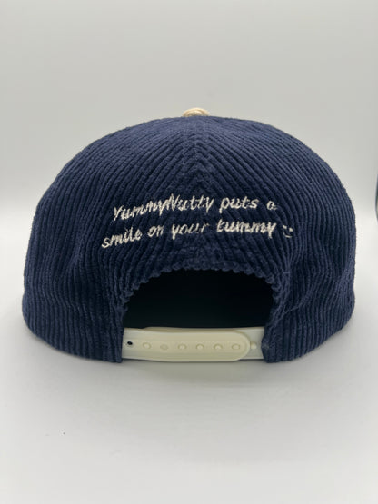 Corduroy Hat-White/Navy