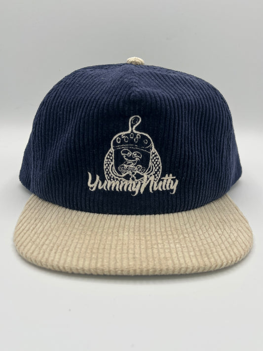 Corduroy Hat-White/Navy